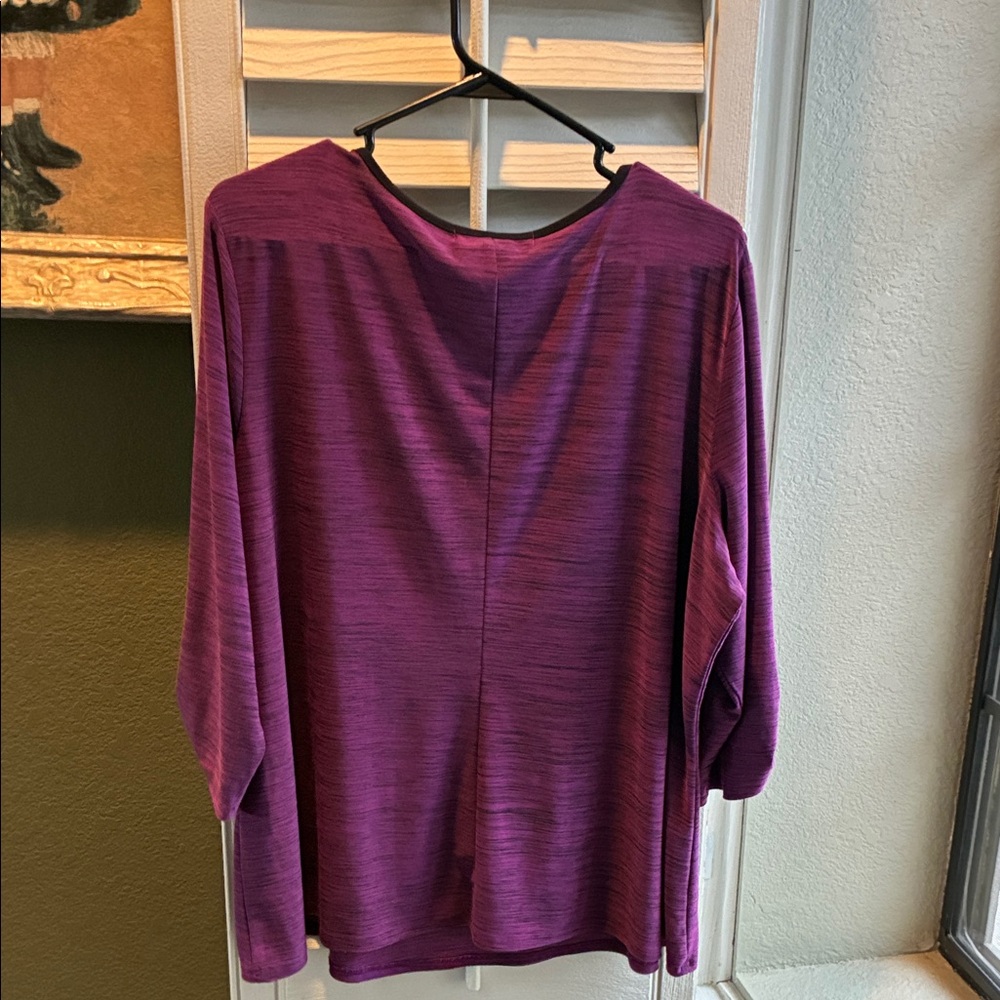 Suzie In The City Purple Blouse with Black Accents - Picture 7 of 10